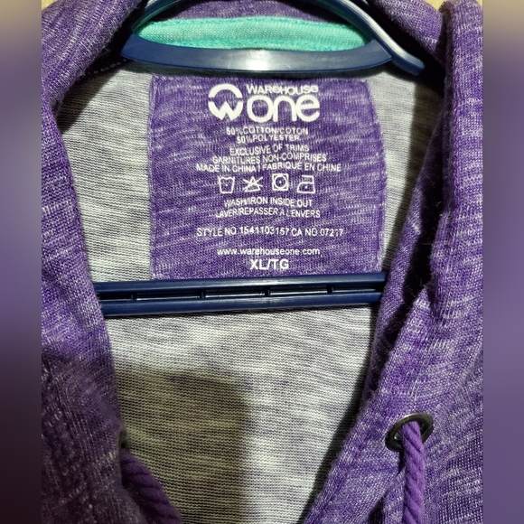 XL Purple/grey hoodie - Picture 3 of 5